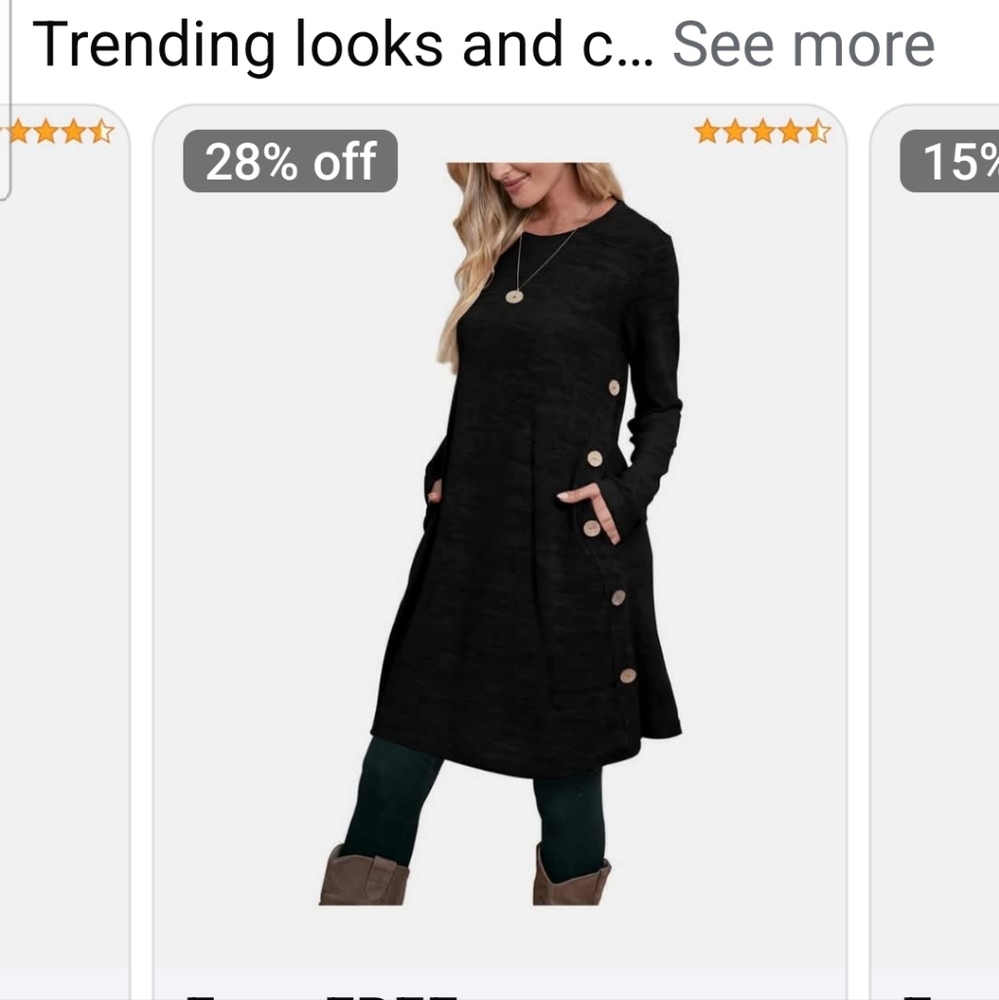 Black Long Sleeve Button Dress
